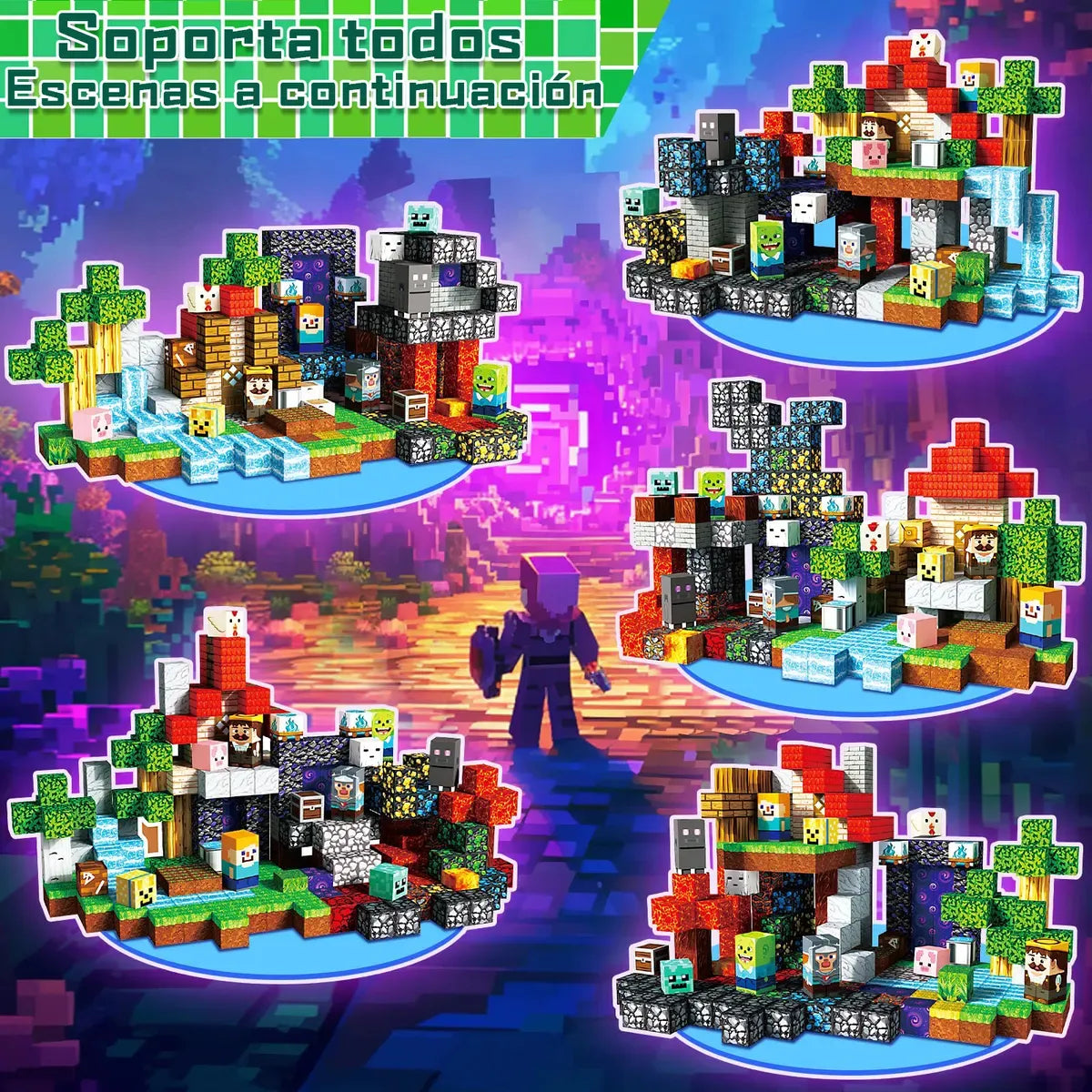 Bloques Magnéticos 3D Minecraft