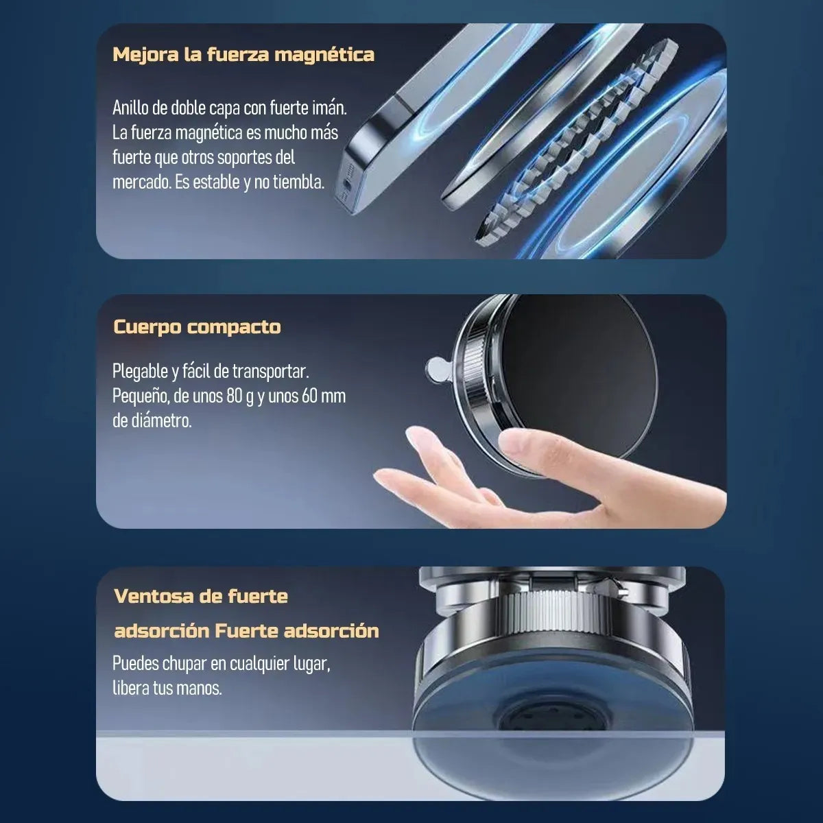 Soporte Magnetico Telefono Porta Celular 360 Brazo Ajustable