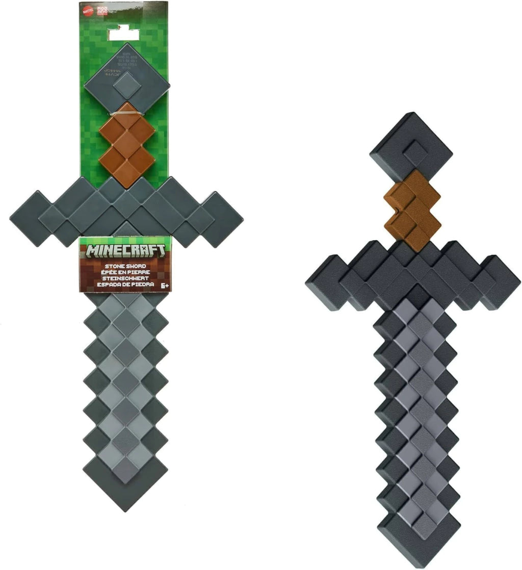 Juguete Espada de Piedra, Tamaño Real con Diseño Pixelado